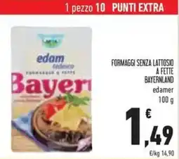 Conad Edam formaggi senza lattosio a fette bayernland edamer offerta