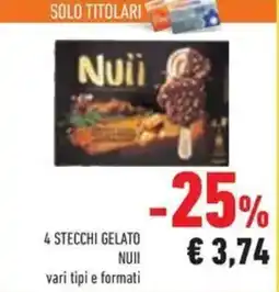 Conad 4 stecchi gelato NUII offerta