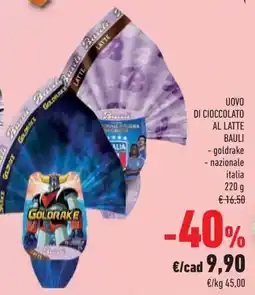 Conad Superstore Uovo di cioccolato al latte BAULI offerta