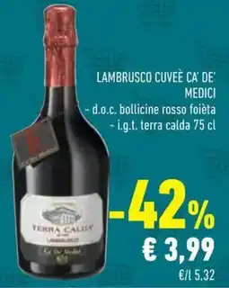Conad Superstore Lambrusco cuveè CA' DE MEDICI offerta