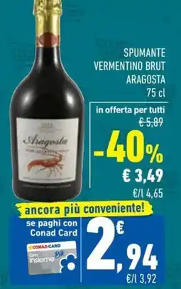 Conad Superstore Spumante vermentino brut ARAGOSTA offerta