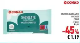 Conad Superstore Salviette igienizzanti multiuso CONAD offerta