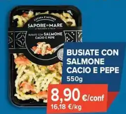 Sapore di Mare Busiate con salmone cacio e pepe offerta