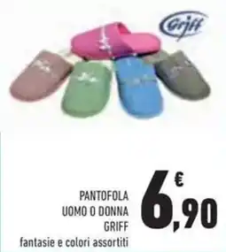 Conad Superstore Pantofola uomo o donna GRIFF offerta