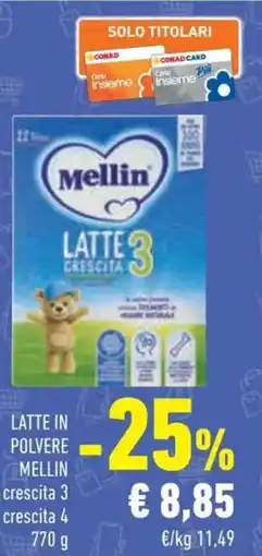 Conad Superstore Latte 3 polvere MELLIN offerta