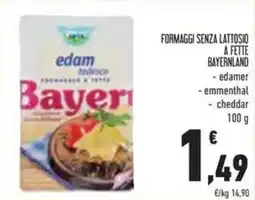 Conad Superstore Formaggi senza lattosio a fette BAYERNLAND offerta