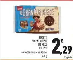 Conad Superstore Biscotti senza lattosio one piece COLUSSI offerta
