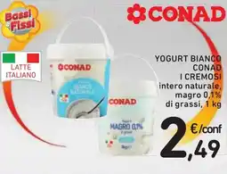 Spazio Conad Yogurt bianco conad i cremosi offerta