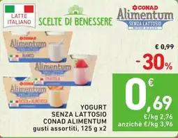 Spazio Conad Yogurt senza lattosio conad alimentum offerta