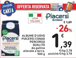 Spazio Conad Albume d'uovo PIACERSI CONAD QUALITÀ offerta