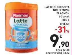 Spazio Conad Latte di crescita nutri mune PLASMON offerta