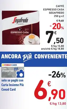 Spazio Conad Caffè espresso casa SEGAFREDO offerta