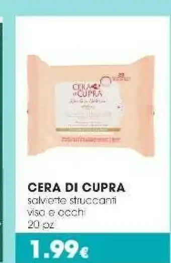 Tigotà Crea di cupra salviette struccanti viso e occhi 20 pz offerta