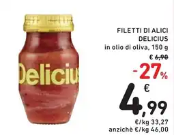 Spazio Conad Filetti di alici DELICIUS offerta
