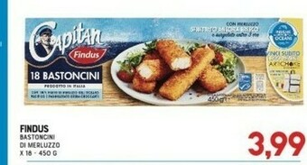 Gran Risparmio 18 bastoncini con 100% filetti di merluzzo 450 g(ml) offerta