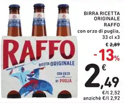 Spazio Conad Birra ricetta originale RAFFO offerta