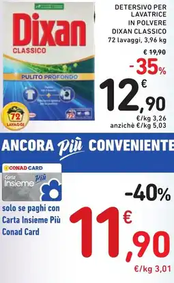 Spazio Conad Detersivo per lavatrice in polvere dixan classico offerta