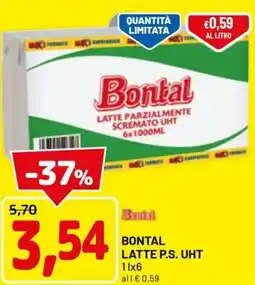 DPiù Bontal latte P.S.UHT offerta