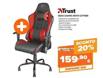Expert Gxt 708r resto sedia per gaming universale nero, rosso offerta