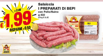 Prix Quality I Preparati Di Bepi Salsiccia 450g offerta