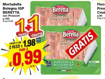 Prix Quality IGP Beretta Mortadella Bologna 100g + Gratis offerta