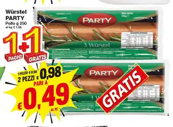 Prix Quality Party Würstel Pollo 250g + Gratis offerta
