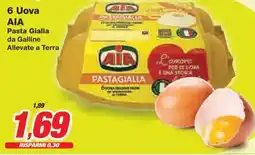 Prix Quality 6 Uova ΑΙΑ Pasta Gialla da Galline Allevate a Terra offerta