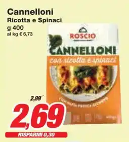 Prix Quality ROSCIO Cannelloni Ricotta e Spinaci offerta