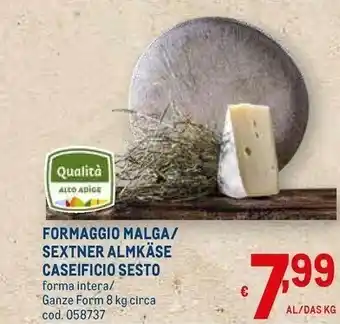 Metro Caseificio sesto formaggio malga offerta