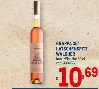 Metro Walcher grappa 35 latschenspitz bott / flasche 50 cl offerta