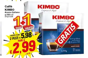 Kimbo Caffè Aroma Italiano 250g x 2 + 1 Gratis