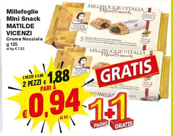 Prix Quality Matilde Vicenzi Millefoglie Mini Snack 125g + 1 Gratis offerta