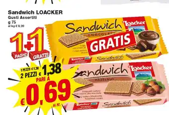 Prix Quality Loacker Sandwich 75g + 1 Gratis offerta
