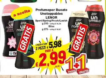 Prix Quality Lenor Profumoper Bucato Unstoppables 210g/275g offerta