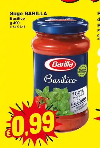 Prix Quality Barilla Sugo Basilico 400g offerta