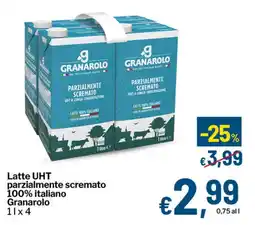 Qui Discount Latte UHT parzialmente scremato 100% italiano Granarolo offerta