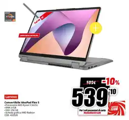 MediaWorld Lenovo Convertibile IdeaPad Flex 5 offerta