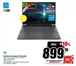 MediaWorld hp Notebook Gaming 15-FA2016NL offerta