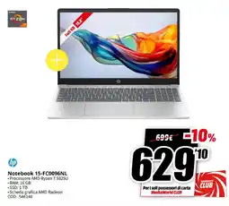 MediaWorld hp Notebook 15-FC0096NL offerta