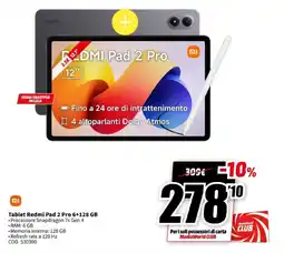 MediaWorld Tablet Redmi Pad 2 Pro 6+128 GB offerta