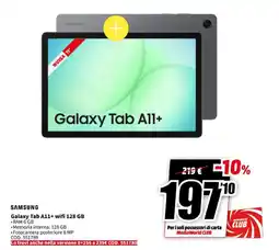 MediaWorld SAMSUNG Galaxy Tab A11+ wifi 128 GB offerta