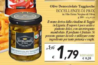 Prix Quality Eccellenze Di Prix Olive Denocciolate Taggiasche 180g offerta