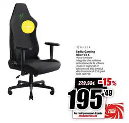 MediaWorld RAZER Sedia Gaming Iskur V2 X offerta