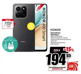 MediaWorld HONOR Smartphone 400 Smart offerta