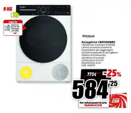 MediaWorld Whirlpool Asciugatrice CWD94MWBS offerta