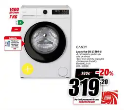 MediaWorld CANDY Lavatrice GD 27SB7-S offerta