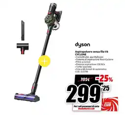 MediaWorld dyson Aspirapolvere senza filo V8 CYCLONE offerta