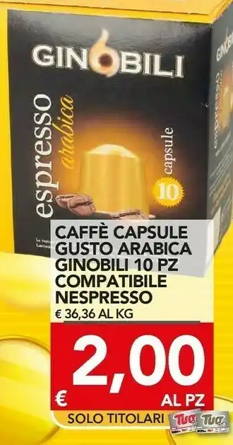 TuoDi Ginobili caffè capsule gusto arabica compatibile nespresso offerta