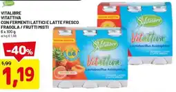 DPiù Vitalibre vitattiva con fermenti lattici e latte fresco fragola/frutti misti offerta