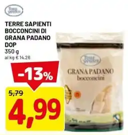 DPiù Terre sapienti bocconcini di grana padano DOP offerta